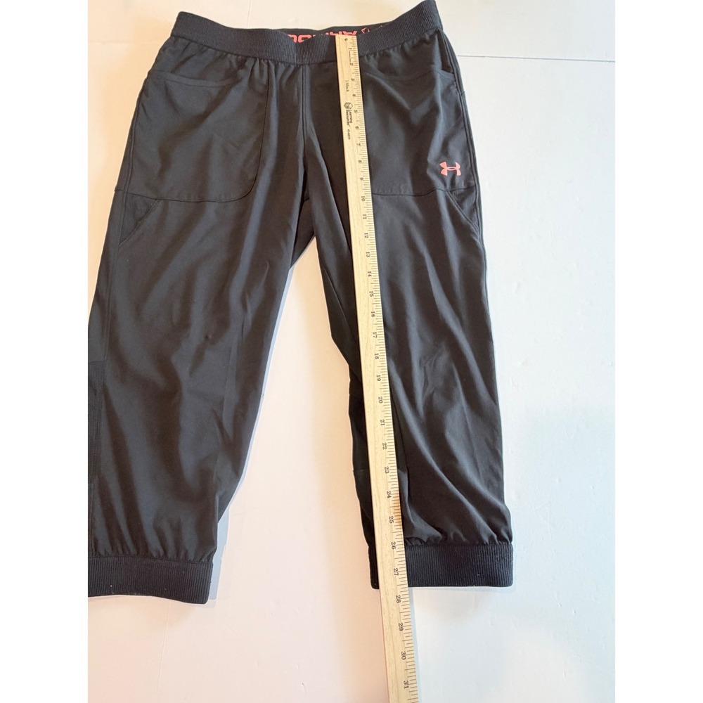 Under Armour Womens Black Cropped Jogger Pants Loose Fit Medium - Picture 3 of 6